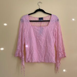 Dynamite Pink Asymmetrical Ruffled Blouse